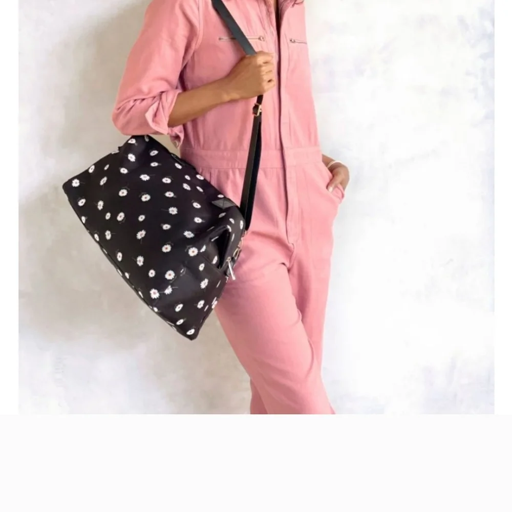 Alice + Olivia Black and White Floral Tote / Shoulder Bag